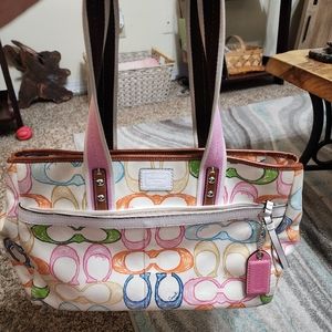 Multi colored coach purse